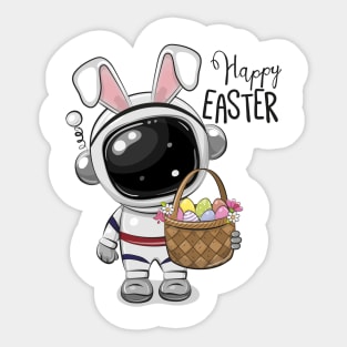 Cute Astronaut with Rabbit Ears Sticker